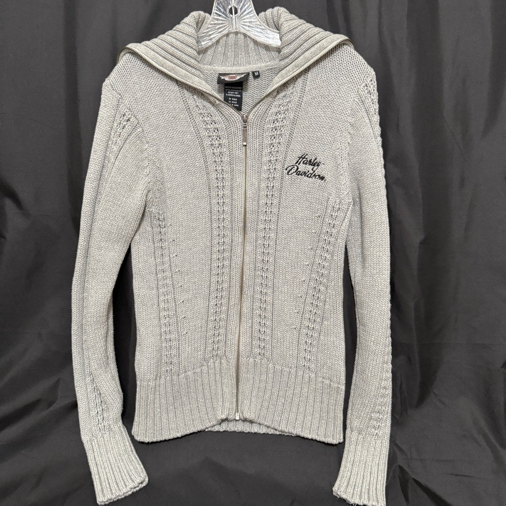 Harley-Davidson Women's Knit Cardigan, size M, light gray